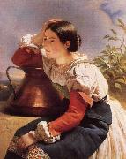 Franz Xaver Winterhalter Young Italian Girl by the Well oil painting reproduction